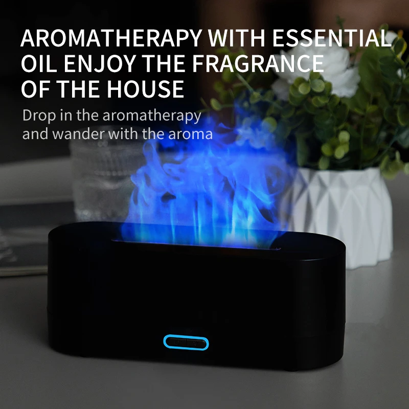 Humidificateur diffuseur de flamme 160ml, 7 couleurs changeantes de lumière, diffuseurs d'huiles essentielles, diffuseurs d'aromathérapie pour maison, bureau, chambre à coucher 4