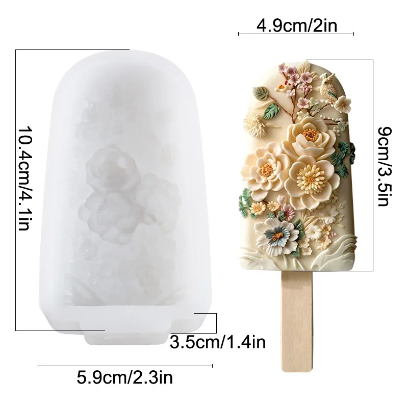 Moules à sucettes de fleurs en silicone – Design floral époustouflant, libération facile pour friandises glacées faites maison 6