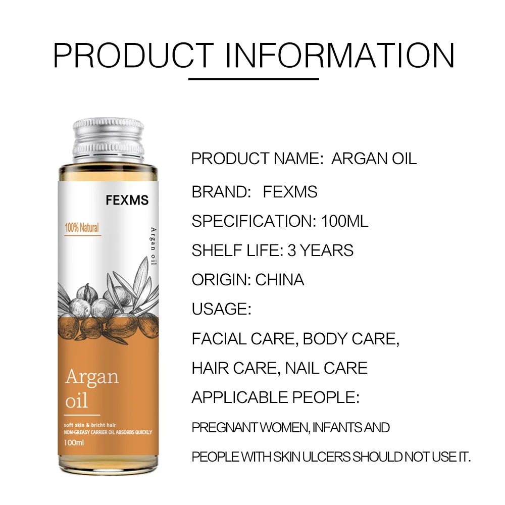Huile d'argan biologique à 100% pure et froide PMurcia Vierge, qualité supérieure pour peaux sèches et endommagées, cheveux, visage, corps, cuir chevelu, N64. 4
