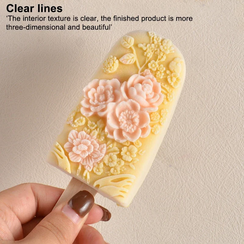 Moules à sucettes de fleurs en silicone – Design floral époustouflant, libération facile pour friandises glacées faites maison 5