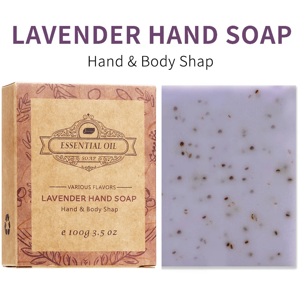 Lot de 4 savons givrés à la lavande - 4, huile essentielle de noix de coco et d'arbre à thé - Boîte en papier kraft pour cadeaux et expérience de voyage luxueuse 5