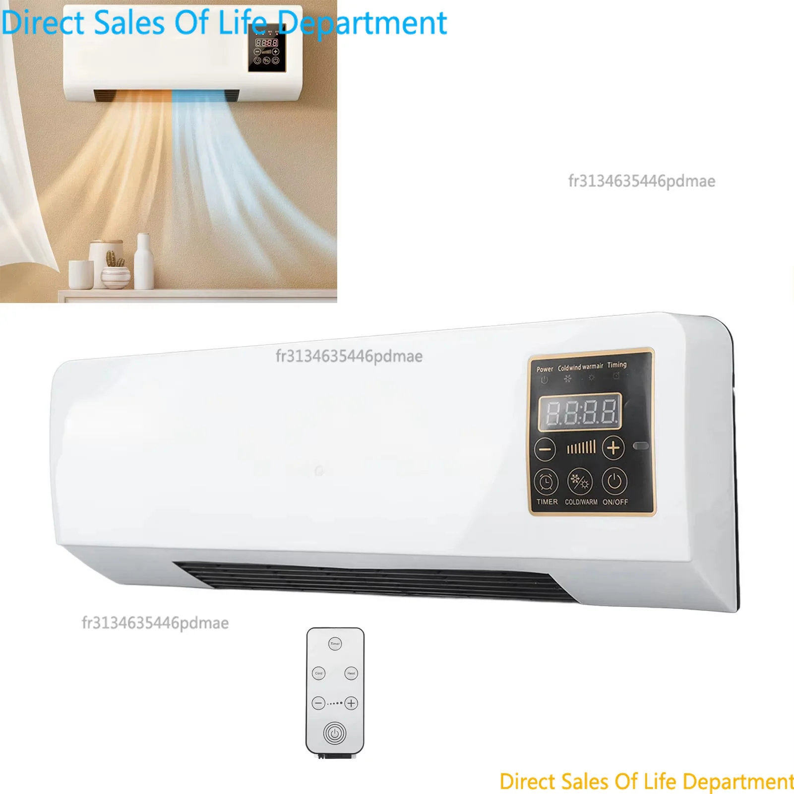 Ventilateur mural chaud et froid 2-en-1 de 1800W avec télécommande, refroidissement et chauffage rapides 3