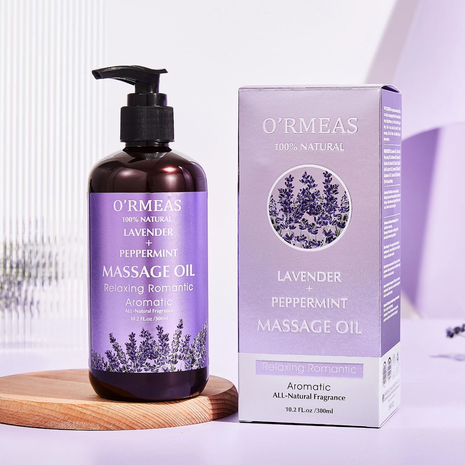 Huile corporelle de massage infusée à la lavande et à la menthe poivrée - Formule chauffante et hydratante pour hommes et femmes, 10,2 fl.oz 1
