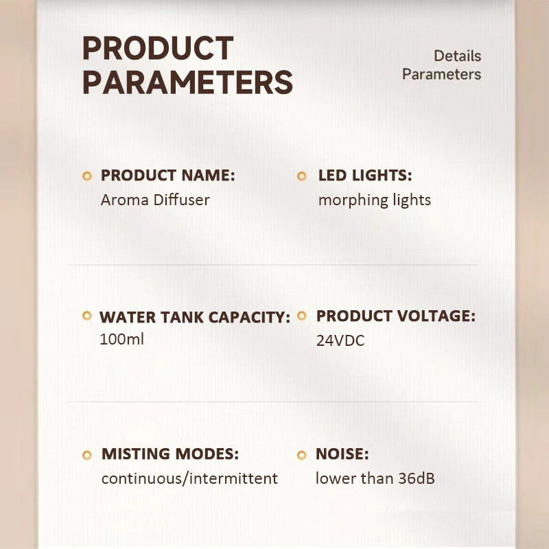 Diffuseur d'huile essentielle et d'arôme, 100ml, fonction de synchronisation, humidificateur d'air ultrasonique creux, appareil ménager intelligent avec lumière LED 6
