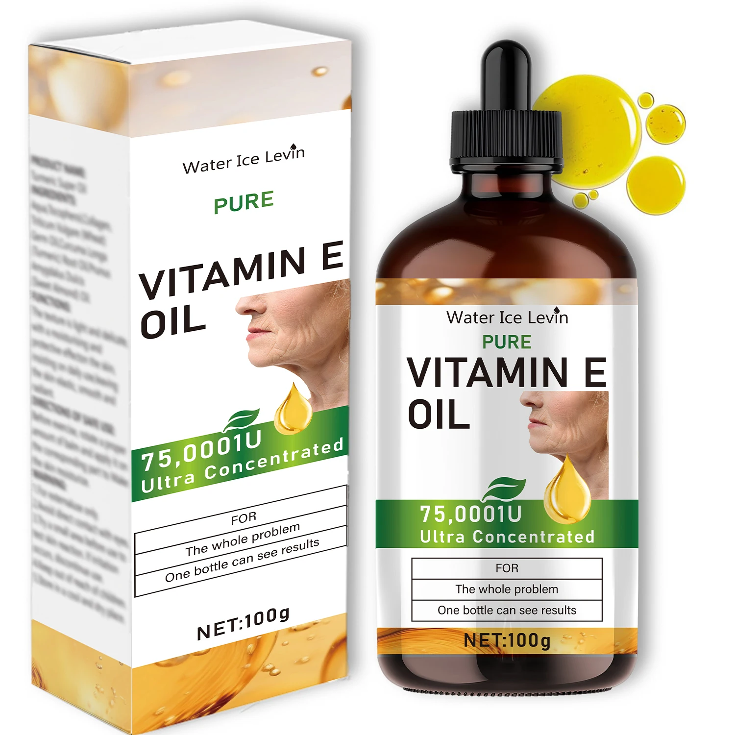 Huile essentielle naturelle de vitamine E, 100ml, pour Massage, soins de la peau, grattage, douche, visage, corps, ongles, cheveux, soins des cils universels 1