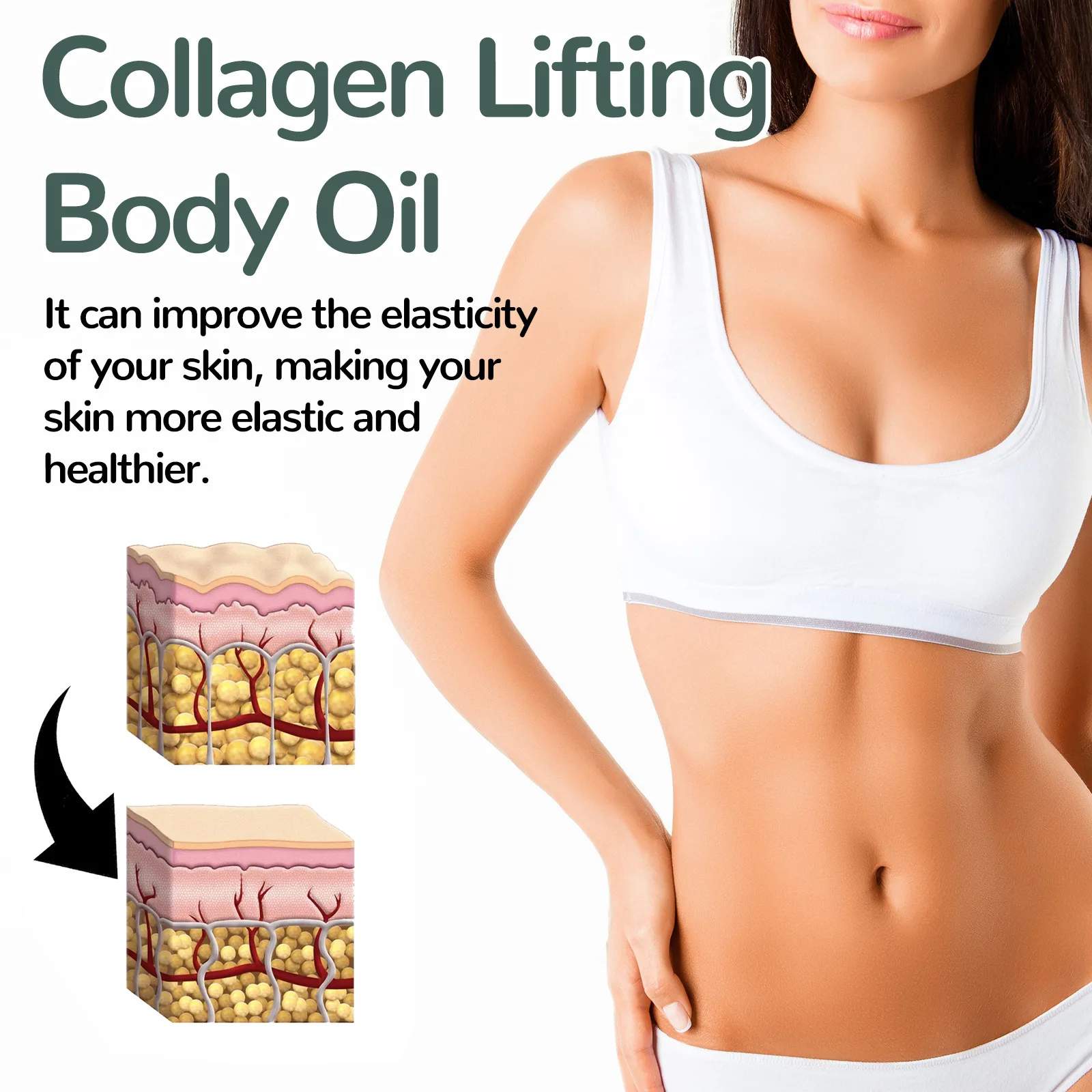 Huile corporelle au collagène OceAura, améliore l'élasticité de la peau, élimine les rides, soin de massage contre la cellulite, huile corporelle rafraîchissante à la lavande, 100 ml 3