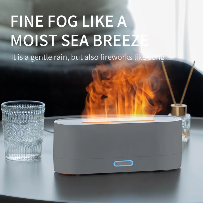 Humidificateur diffuseur de flamme 160ml, 7 couleurs changeantes de lumière, diffuseurs d'huiles essentielles, diffuseurs d'aromathérapie pour maison, bureau, chambre à coucher 5