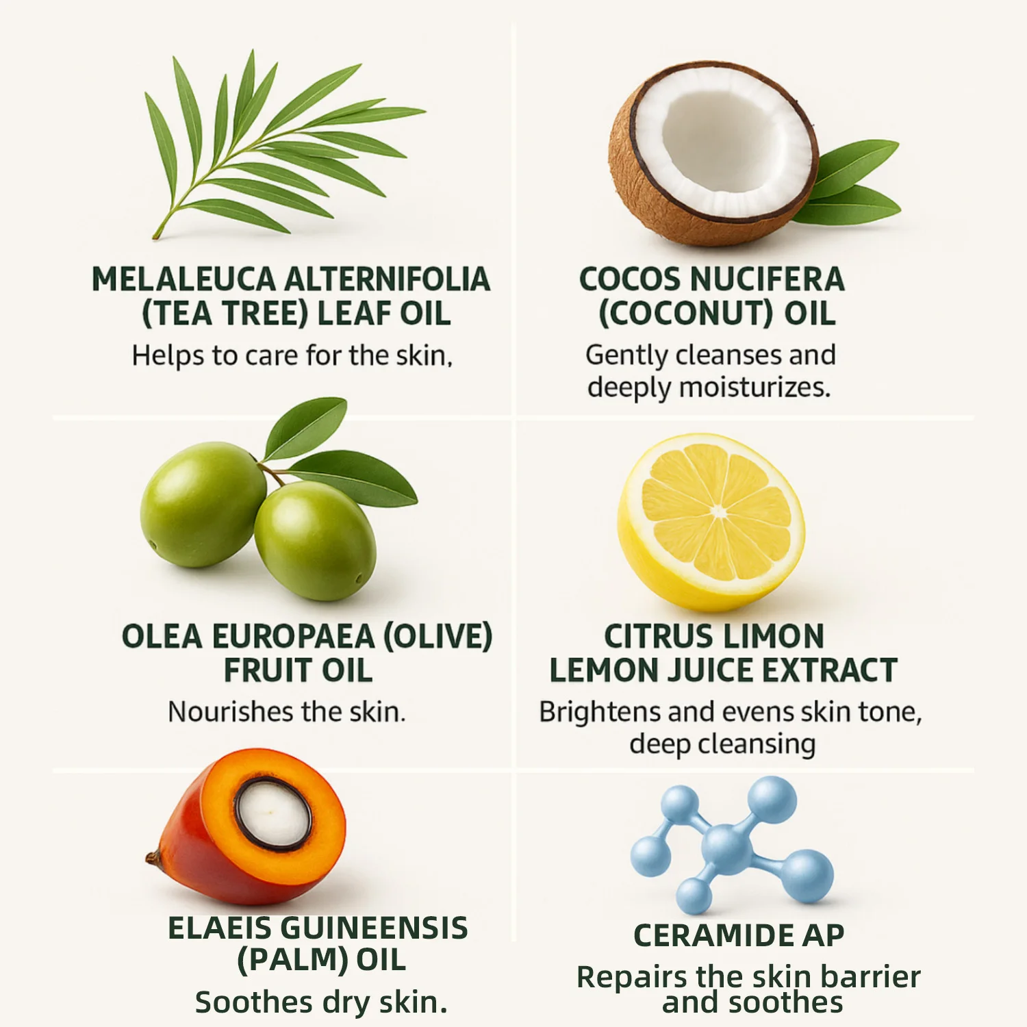 Barre de savon à l'huile d'arbre à thé pour hommes et femmes, nettoyage en profondeur, apaisant pour la peau sèche, soin des odeurs corporelles, exfolie et raffermit la peau, 100g 5