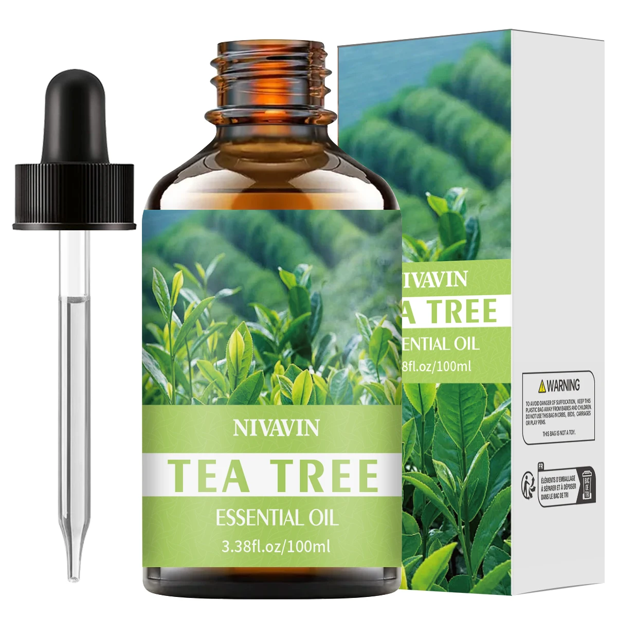 L'huile essentielle d'arbre à thé 30 ml/60 ml/100 ml convient à l'hydratation du visage, à l'hydratation, aux soins capillaires, aux soins de la peau et aux parfums 1