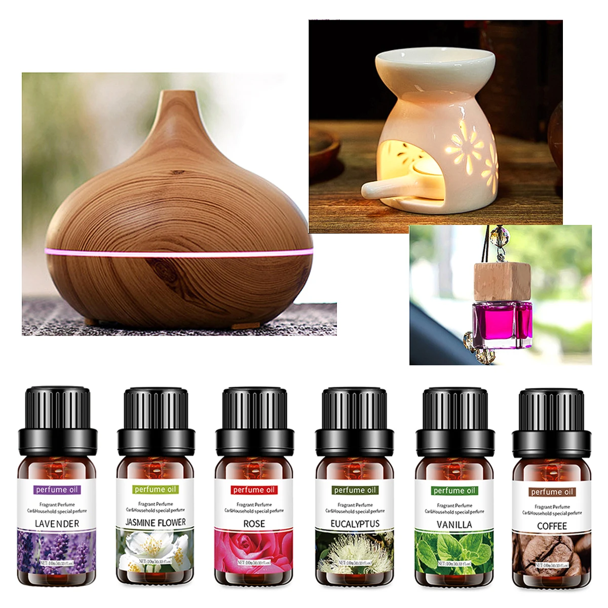 6 pièces/ensemble 10 ml/bouteille huile essentielle plante naturelle soluble dans l'eau aromathérapie humidificateur diffuseur intérieur huile de Massage bougie à monter soi-même 3
