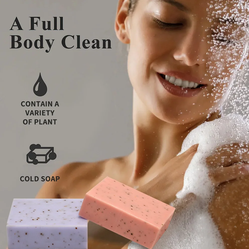 Lot de 4 savons givrés à la lavande - 4, huile essentielle de noix de coco et d'arbre à thé - Boîte en papier kraft pour cadeaux et expérience de voyage luxueuse 3