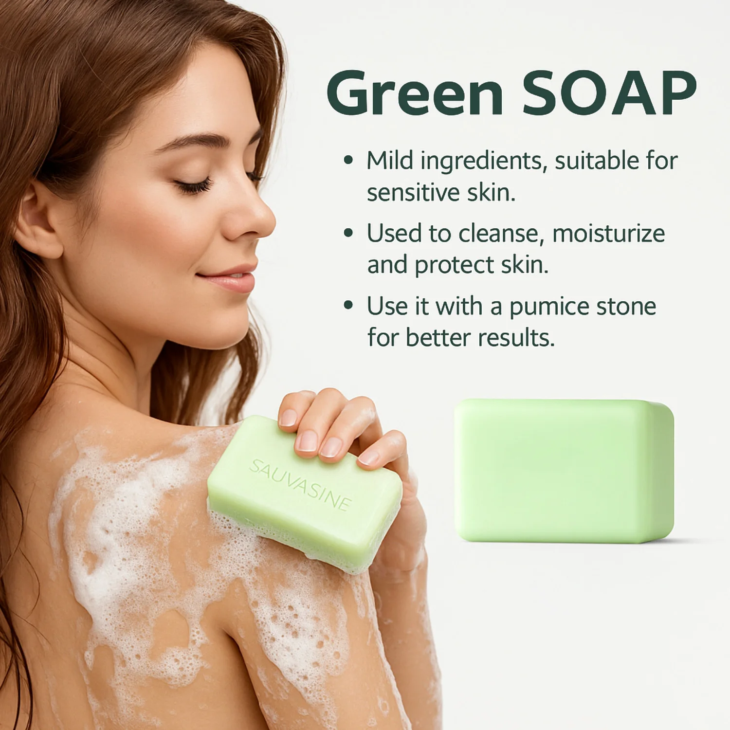 Barre de savon à l'huile d'arbre à thé pour hommes et femmes, nettoyage en profondeur, apaisant pour la peau sèche, soin des odeurs corporelles, exfolie et raffermit la peau, 100g 2
