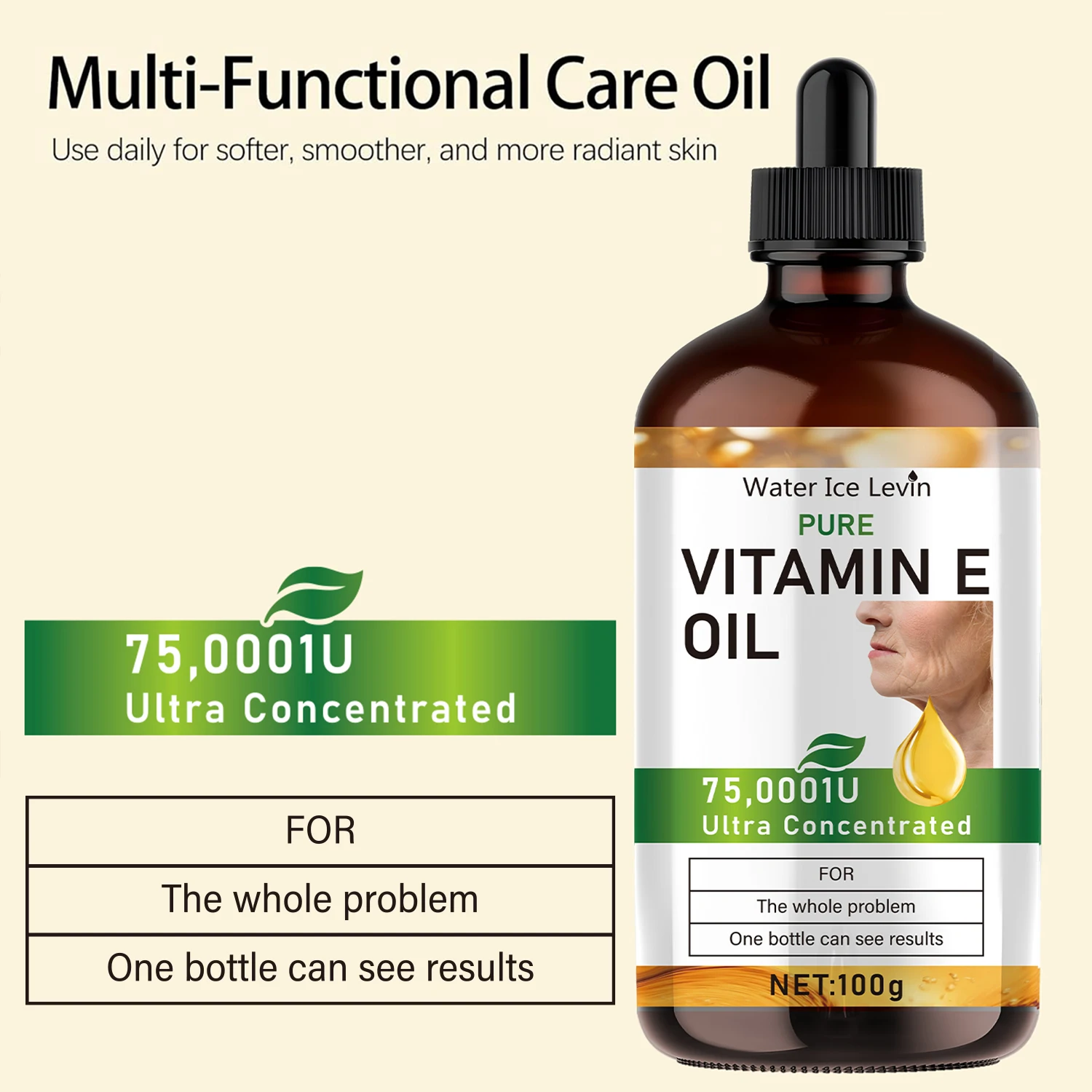 Huile essentielle naturelle de vitamine E, 100ml, pour Massage, soins de la peau, grattage, douche, visage, corps, ongles, cheveux, soins des cils universels 6