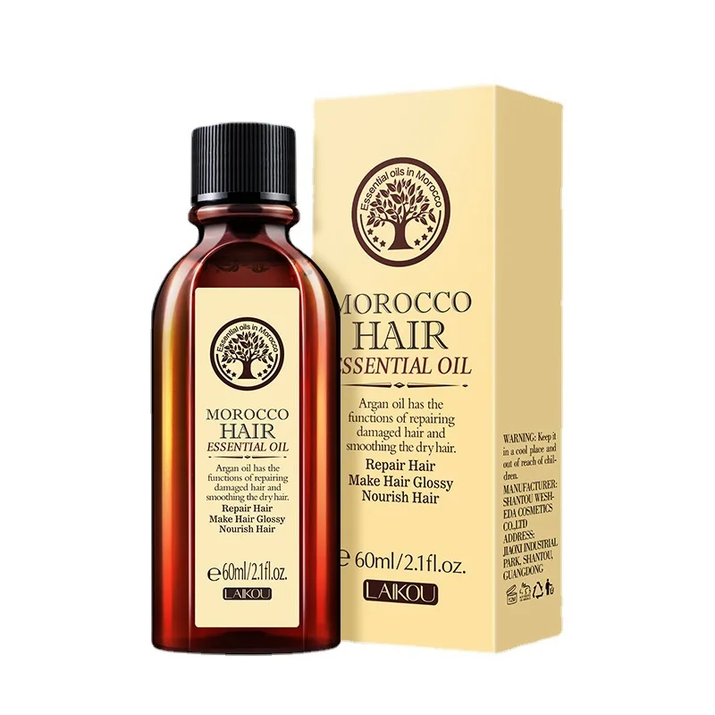 Huile essentielle d'argan Pure marocaine pour soins capillaires, 60ML, pour cheveux secs, produits de soins capillaires multifonctionnels pour femmes 6