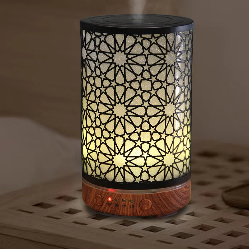Diffuseur d'huile essentielle et d'arôme, 100ml, fonction de synchronisation, humidificateur d'air ultrasonique creux, appareil ménager intelligent avec lumière LED 3