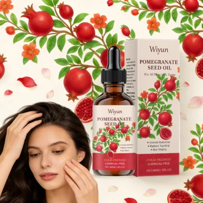 Huile de pépins de grenade pour les soins des cheveux et de la peau, nourrissante pour le cuir chevelu, augmente l'élasticité de la peau, réduit la sécheresse, huile corporelle lissante pressée à froid 2