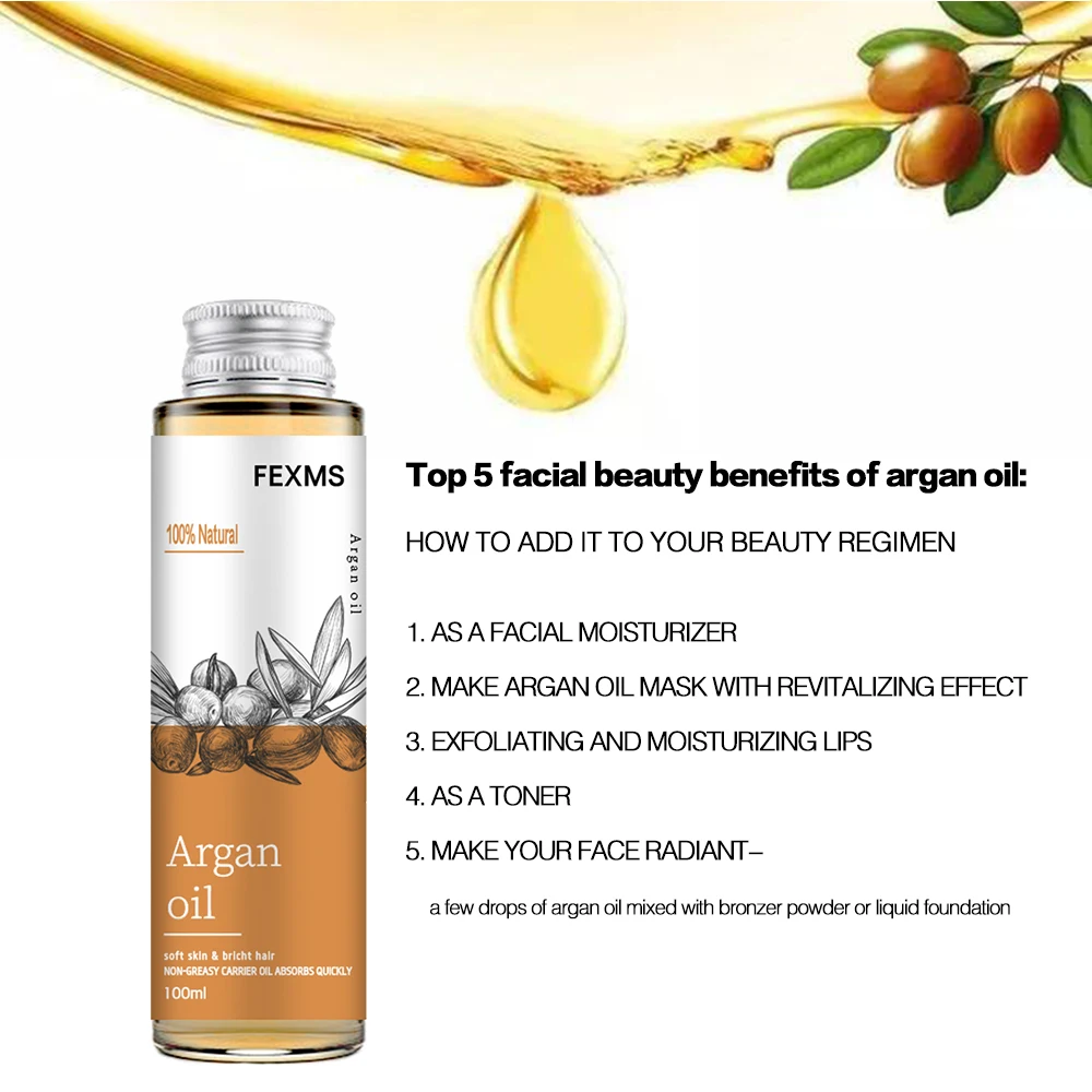 Huile d'argan biologique à 100% pure et froide PMurcia Vierge, qualité supérieure pour peaux sèches et endommagées, cheveux, visage, corps, cuir chevelu, N64. 2