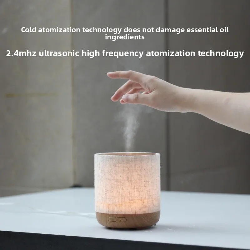 Diffuseur d'huiles essentielles 2026 nouvelle version améliorée avec housse en tissu et lampe de nuit, diffuseur d'arômes ultrasonique, humidificateur, éclairage d'ambiance 4