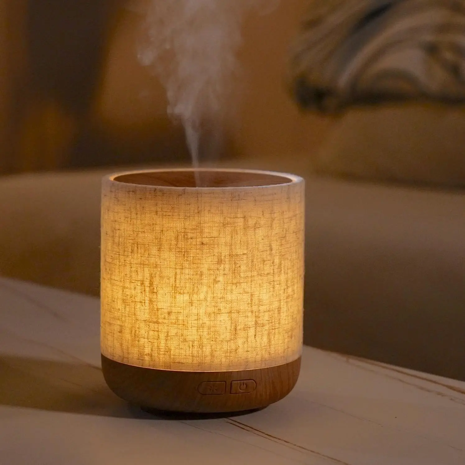 Diffuseur d'huiles essentielles 2026 nouvelle version améliorée avec housse en tissu et lampe de nuit, diffuseur d'arômes ultrasonique, humidificateur, éclairage d'ambiance 6