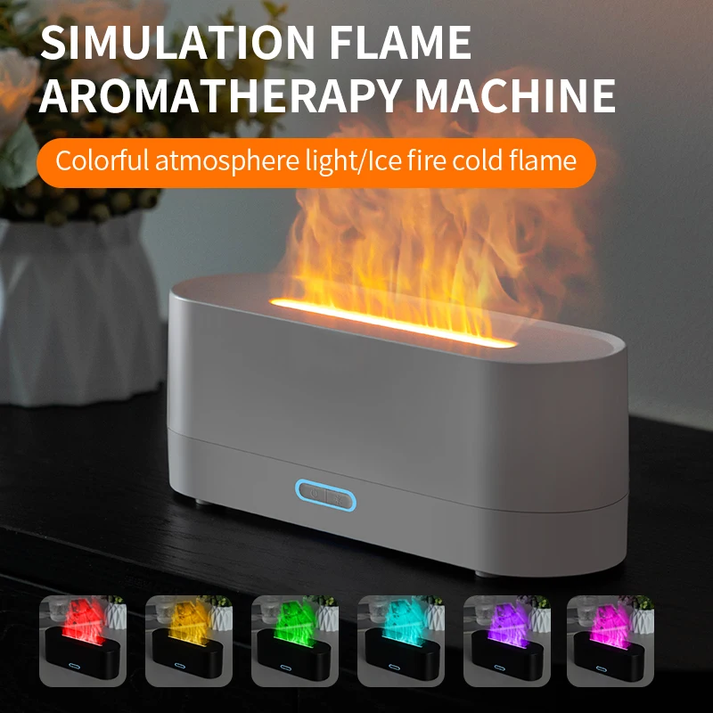 Humidificateur diffuseur de flamme 160ml, 7 couleurs changeantes de lumière, diffuseurs d'huiles essentielles, diffuseurs d'aromathérapie pour maison, bureau, chambre à coucher 2