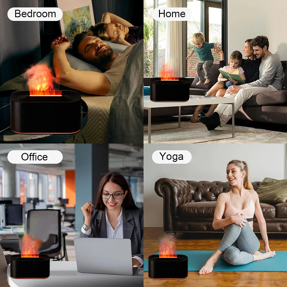 Humidificateur d'arôme diffuseur d'huiles essentielles de flamme 6