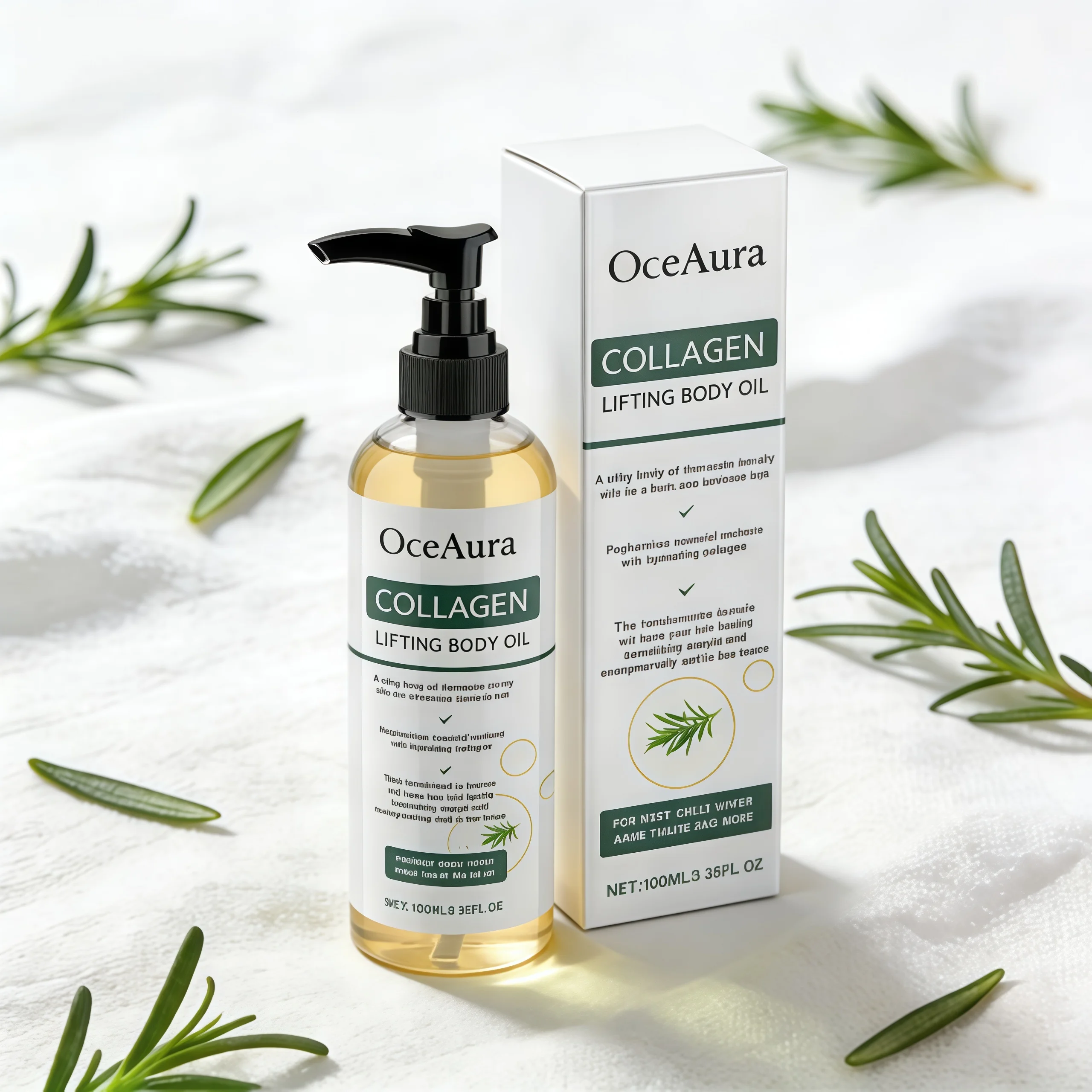 Huile corporelle au collagène OceAura, améliore l'élasticité de la peau, élimine les rides, soin de massage contre la cellulite, huile corporelle rafraîchissante à la lavande, 100 ml 1