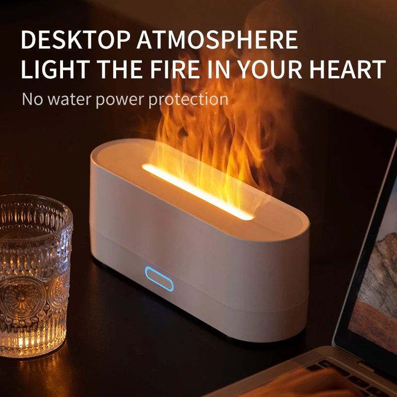 Humidificateur diffuseur de flamme 160ml, 7 couleurs changeantes de lumière, diffuseurs d'huiles essentielles, diffuseurs d'aromathérapie pour maison, bureau, chambre à coucher 3