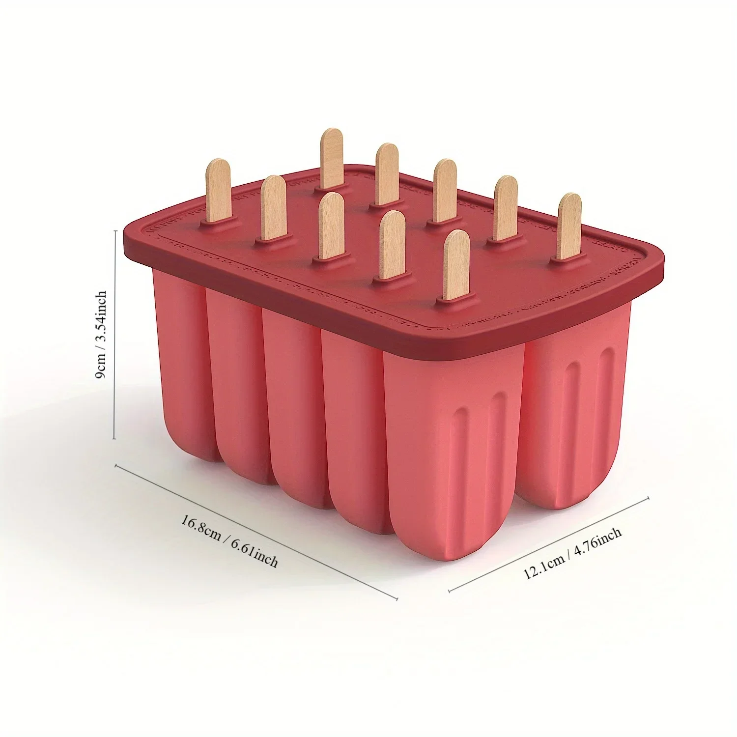 Moules à sucettes en Silicone à 10 cavités, grands moules à sucettes en Silicone, moule à glace avec 50 bâtons de Popsicle 3