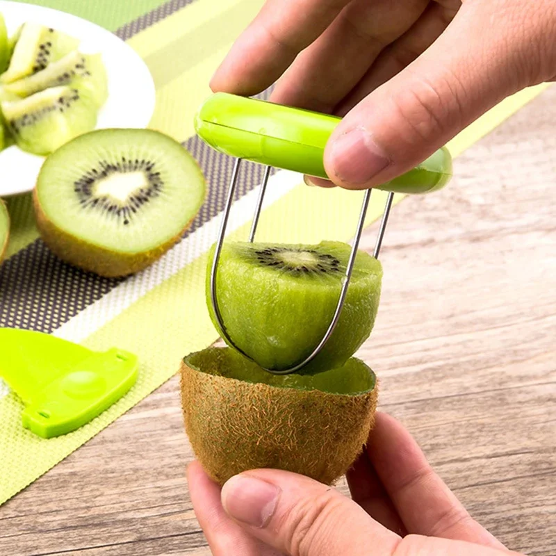 Coupe-Kiwi détachable, éplucheur de fruits, outil de cuisine, Gadget efficace pour éplucher le citron, accessoire créatif de préparation de salade, conception compacte 1