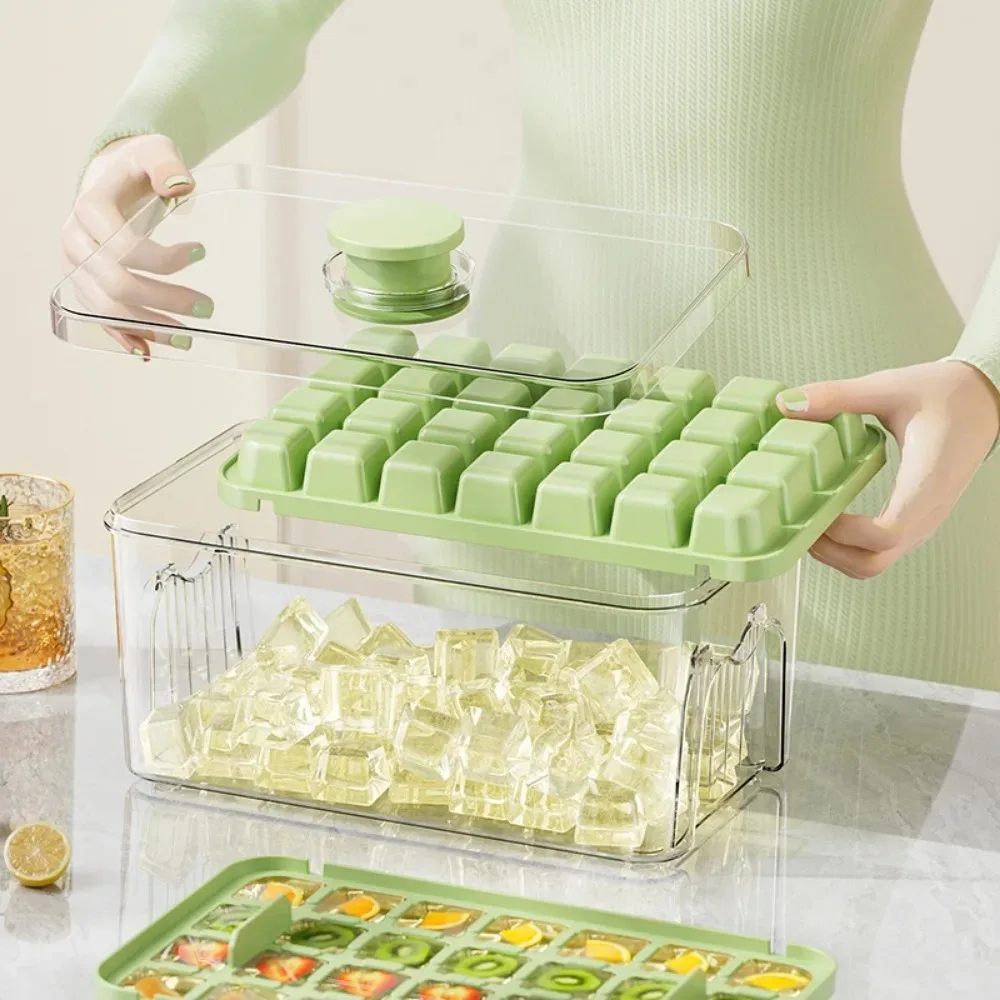 Presse bac à glace seau multifonctionnel 48 Gride moule à glaçons machine à glaçons avec une seule touche pour libérer boîte à glace Portable bac à glaçons 3