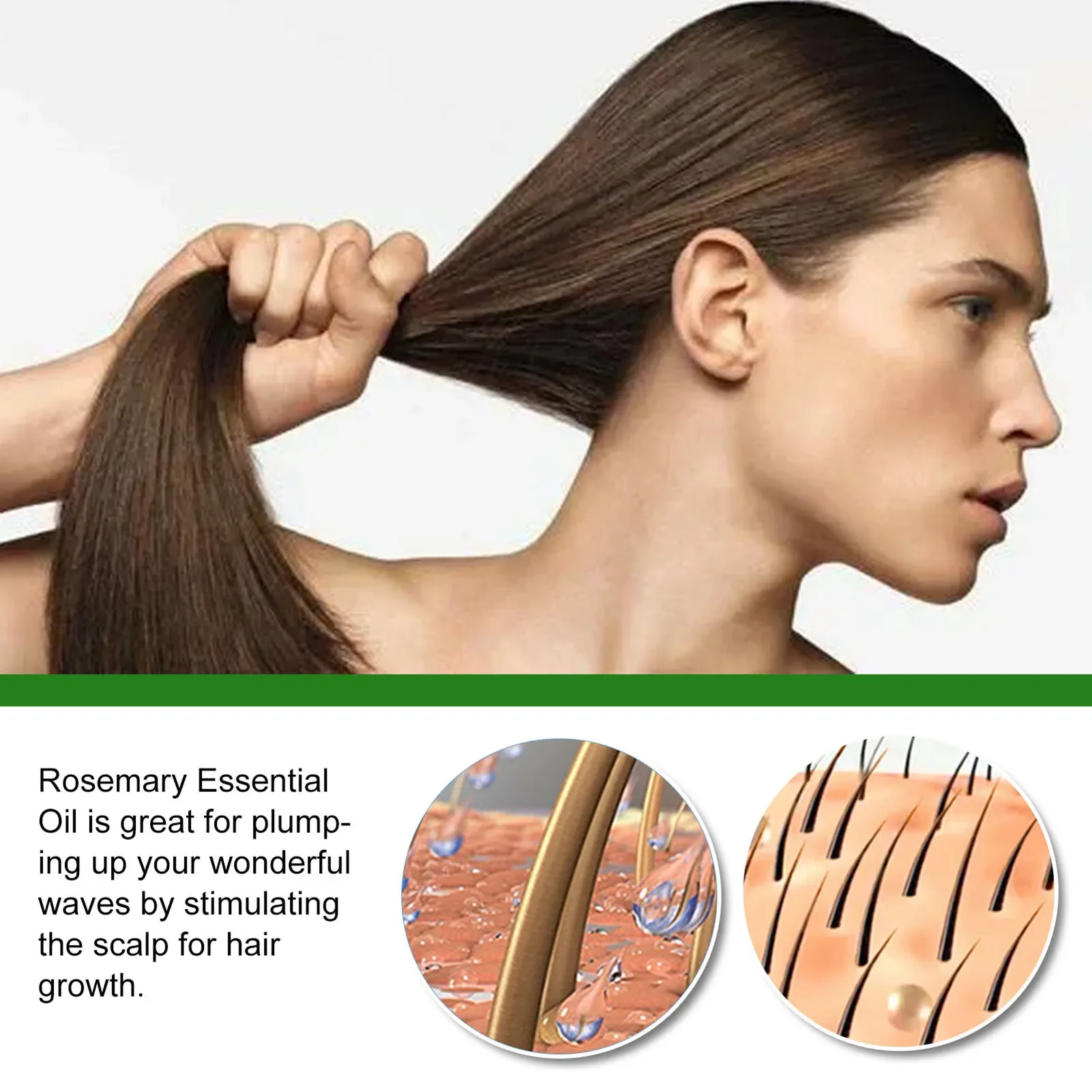 Huiles essentielles de romarin pour la croissance des cheveux, huiles essentielles naturelles pures de 30ML pour nourrir les cheveux brillants et sains 3