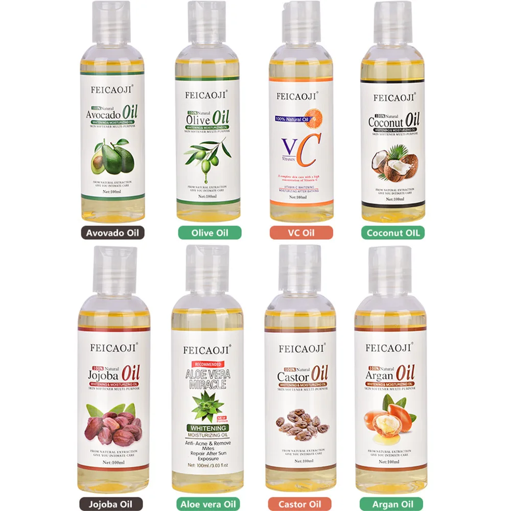 Huiles essentielles végétales naturelles pures 100 ml, aloe vera, VC, avocat, miel, argan, olive, carotte, huile de massage réparatrice, lissante, soin de la peau 6