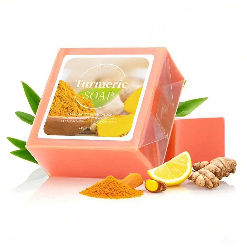 Curcuma Rose nettoyage lisse savon naturel nettoyage lisse savon à l'huile essentielle fait à la main 4