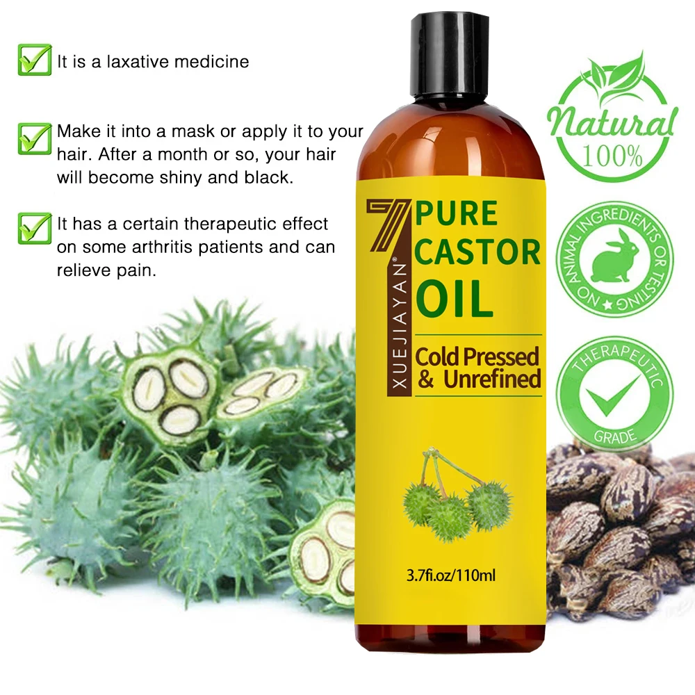 Huile de ricin 100 % pure pour la croissance des cils et des sourcils - Huile transporteuse pour huiles essentielles, aromathérapie et massage 6