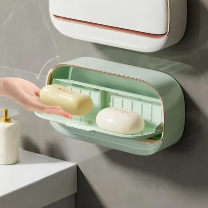 Élégant porte-savon mural avec drainage, sans perçage 1
