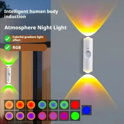 Veilleuse à détecteur de mouvement, lumière LED 7 couleurs 2